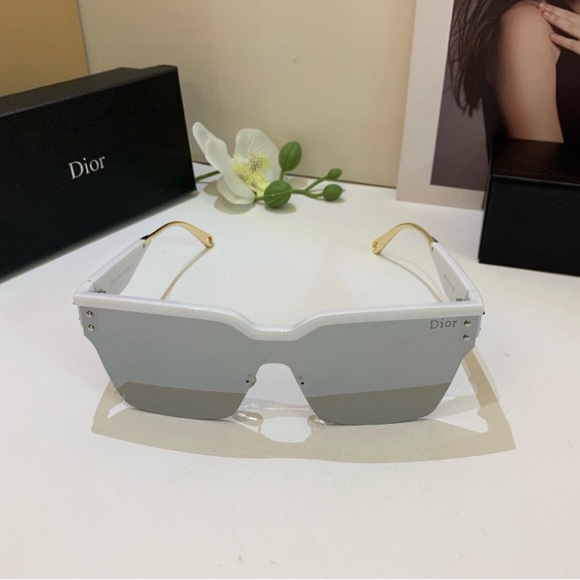 Dior White Shield Sunglasses with Silver Lenses main image 7